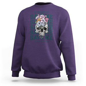 Country Music Sweatshirt Somebody Save Me From Myself Western Retro TS02 Purple Printyourwear