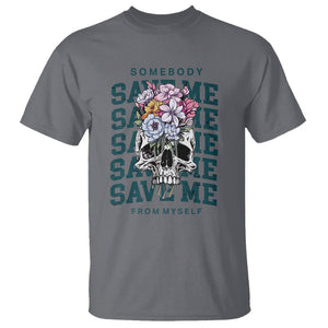 Country Music T Shirt Somebody Save Me From Myself Western Retro TS02 Charcoal Printyourwear