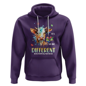 Cow Autism Awareness Hoodie Acceptance It's Ok To Be Different Puzzle Piece TS02 Purple Printyourwear