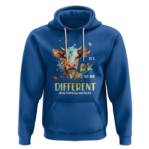 Cow Autism Awareness Hoodie Acceptance It's Ok To Be Different Puzzle Piece TS02 Royal Blue Printyourwear