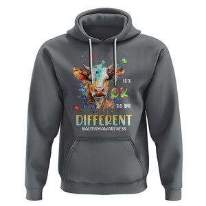 Cow Autism Awareness Hoodie Acceptance It's Ok To Be Different Puzzle Piece TS02 Charcoal Printyourwear