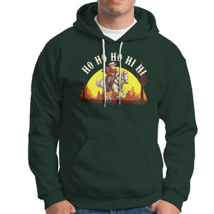 Cowboy Santa Claus Riding A Horse Ho Ho Hi Hi Hoodie TS09 Dark Forest Green Printyourwear