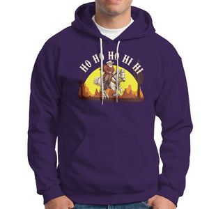 Cowboy Santa Claus Riding A Horse Ho Ho Hi Hi Hoodie TS09 Purple Printyourwear