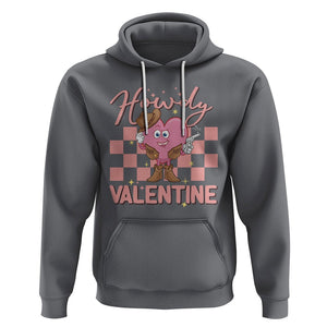 Cowboy Valentine Hoodie Funny Retro Howdy Valentine Western Heart TS02 Charcoal Printyourwear