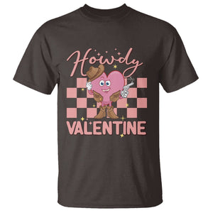 Cowboy Valentine T Shirt Funny Retro Howdy Valentine Western Heart TS02 Dark Chocolate Printyourwear