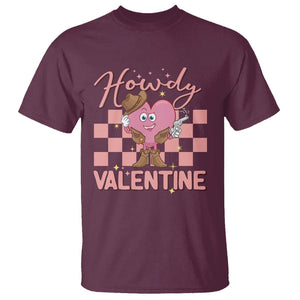 Cowboy Valentine T Shirt Funny Retro Howdy Valentine Western Heart TS02 Maroon Printyourwear