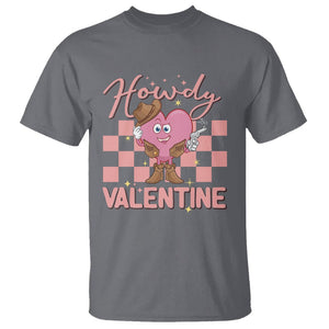 Cowboy Valentine T Shirt Funny Retro Howdy Valentine Western Heart TS02 Charcoal Printyourwear