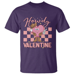 Cowboy Valentine T Shirt Funny Retro Howdy Valentine Western Heart TS02 Purple Printyourwear