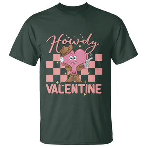 Cowboy Valentine T Shirt Funny Retro Howdy Valentine Western Heart TS02 Dark Forest Green Printyourwear