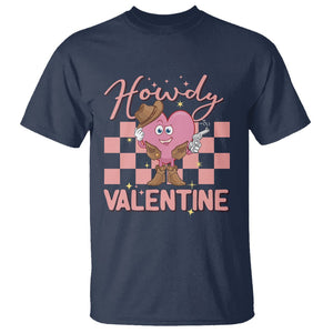 Cowboy Valentine T Shirt Funny Retro Howdy Valentine Western Heart TS02 Navy Printyourwear