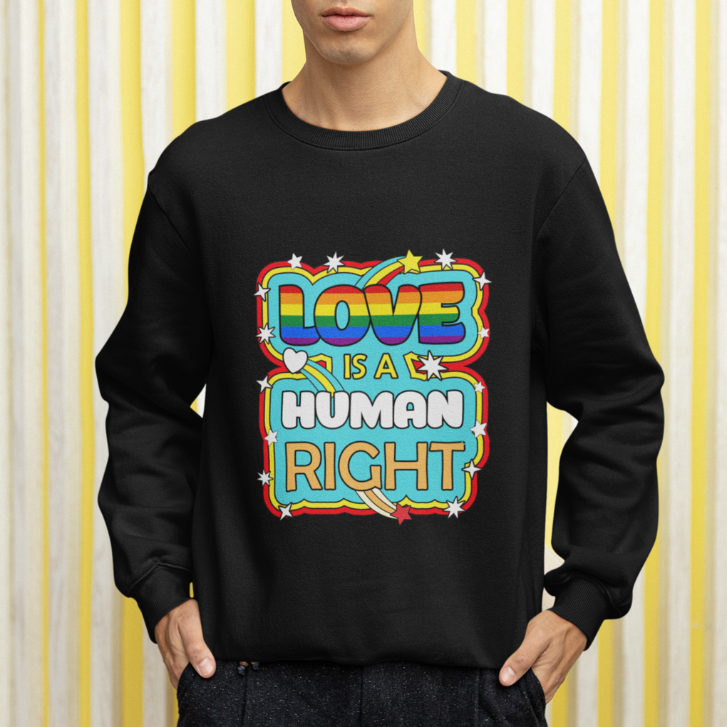 LGBT Equal Rights Sweatshirt Love Is A Human Right Gay Pride LGBTQIA Support Proud Ally TS02 Printyourwear