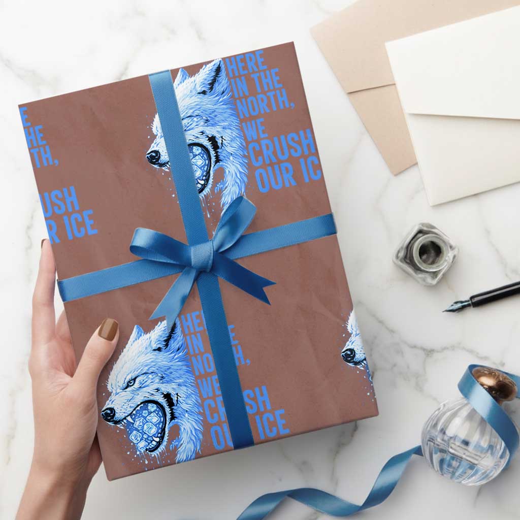 Crush Ice Wrapping Paper Roll Wolf Human Rights Protest TS10 Mocha Print Your Wear