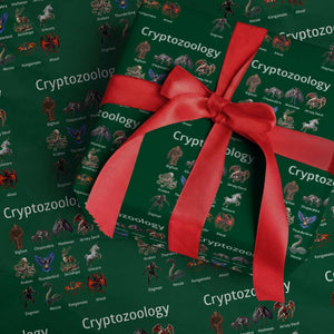 Cryptid Creatures Wrapping Paper Roll Cryptozoology Fantasy Mythical Monsters TS02 Green Print Your Wear
