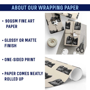 Cryptid Mount Rushmore Wrapping Paper Roll Bigfoot Mothman Jersey Devil Chupacabra TS12 Print Your Wear