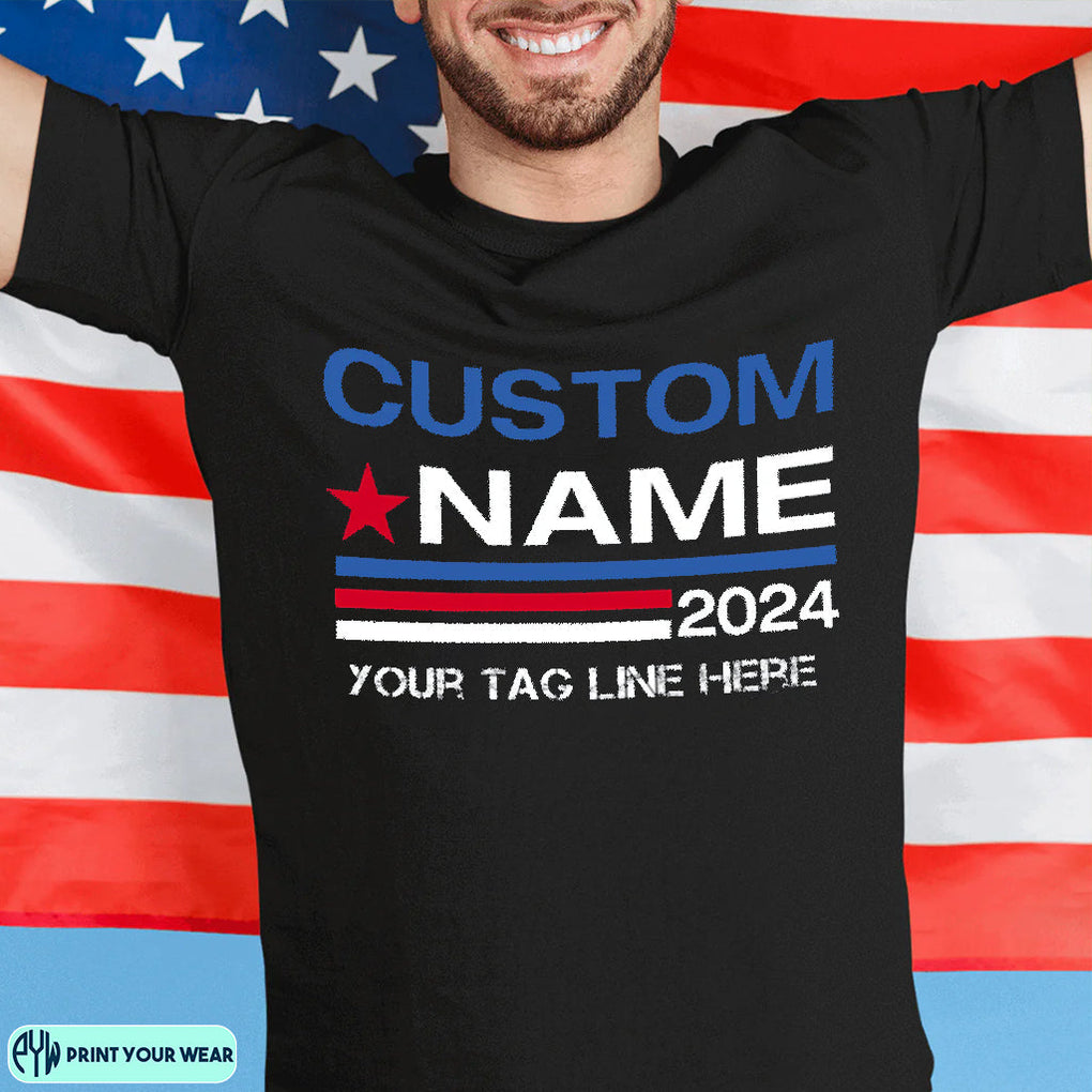 Personalized Election Shirt Custom Name 2024 US President Supporter CTM02 Custom - Printyourwear