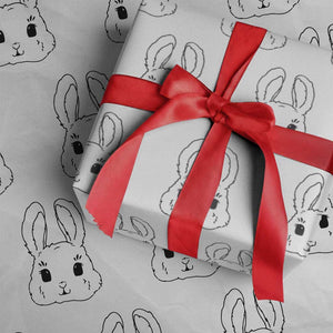 Cute Bunny Wrapping Paper Roll Kawaii Rabbit Happy Easter Day TS10 White Print Your Wear