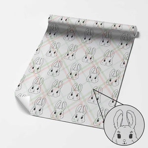 Cute Bunny Wrapping Paper Roll Kawaii Rabbit Happy Easter Day TS10 Christmas Plaid Print Your Wear