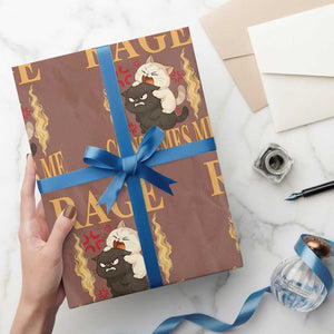 Cute Cat Wrapping Paper Roll Rage Is Consuming Me TS12 Mocha Print Your Wear