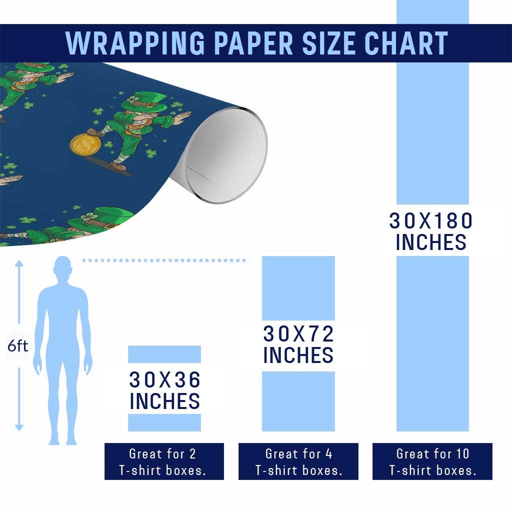 Cute Dabbing Leprechaun Wrapping Paper Roll Funny St Patricks Day TS02 Print Your Wear