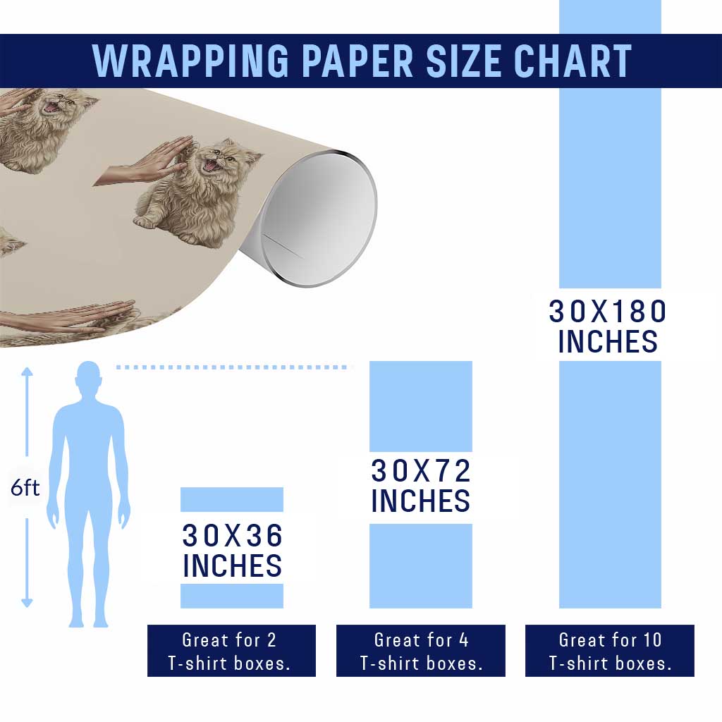 Cute Persian Cat High Five Wrapping Paper Roll Cat Lover TS12 Print Your Wear