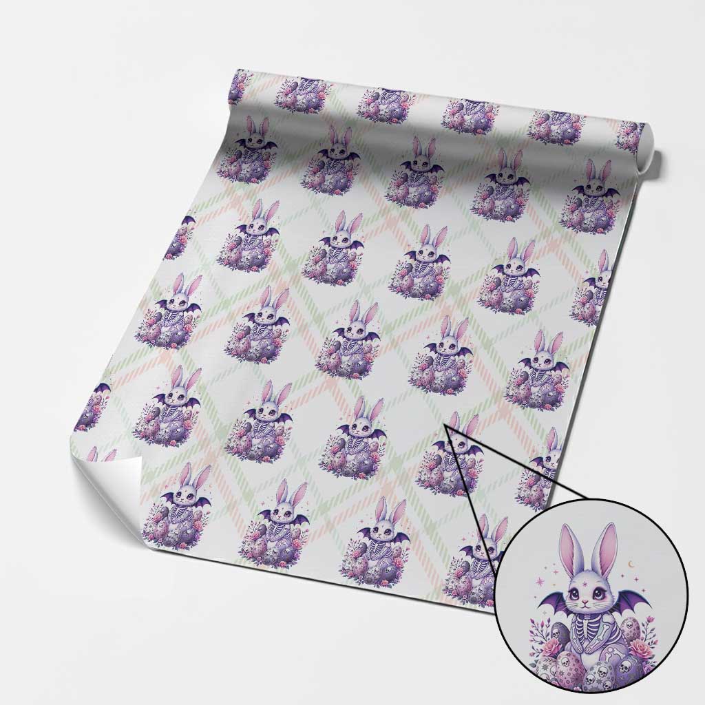 Cute Spooky Easter Bunny Wrapping Paper Roll Pastel Goth Rabbit Gift TS12 Christmas Plaid Print Your Wear