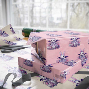 Cute Spooky Easter Bunny Wrapping Paper Roll Pastel Goth Rabbit Gift TS12 Light Pink Print Your Wear