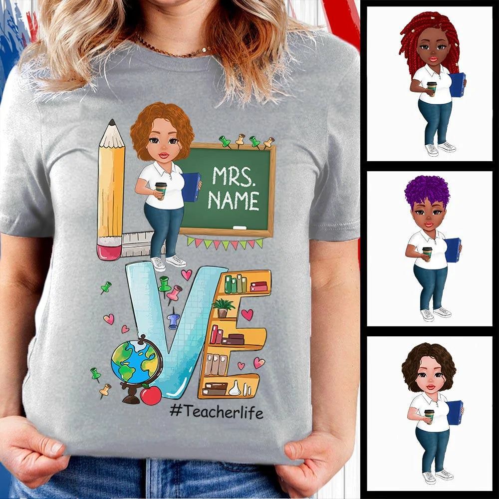 Personalized Love Teacherlife In Classroom T Shirt Funny Teacher CTM Youth Custom - Printyourwear