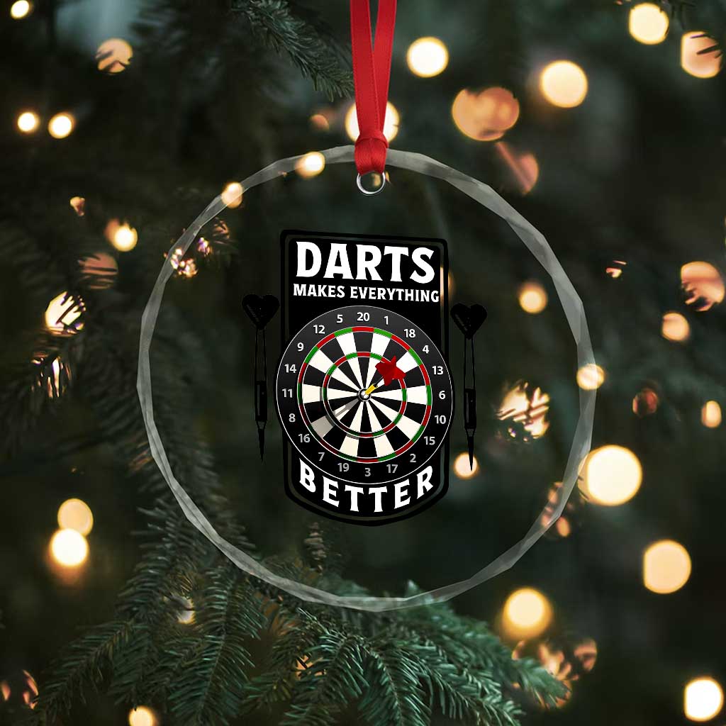 Darts Makes Everything Better Crystal Glass Ornament Darts Lover Gift TS12 Print Your Wear