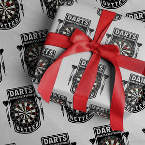 Darts Makes Everything Better Wrapping Paper Roll Darts Lover Gift TS12 White Print Your Wear