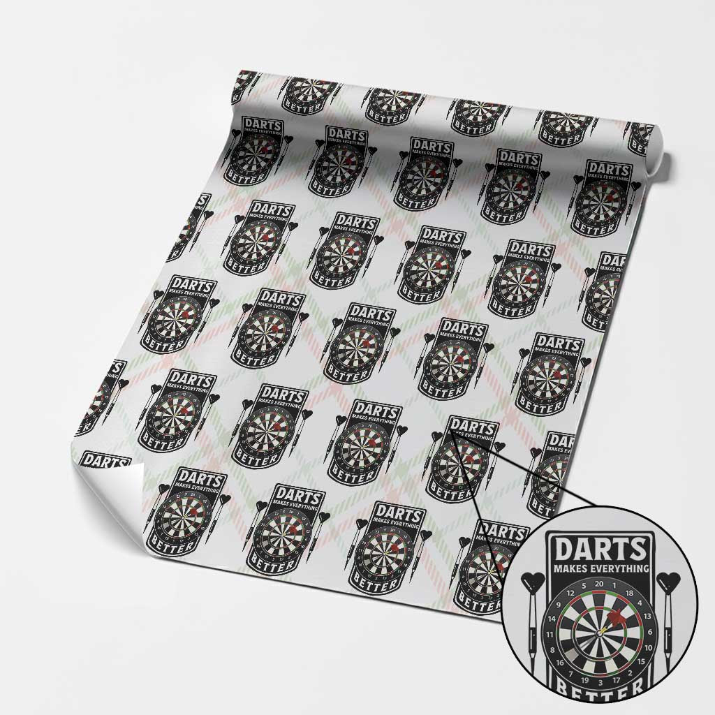 Darts Makes Everything Better Wrapping Paper Roll Darts Lover Gift TS12 Christmas Plaid Print Your Wear