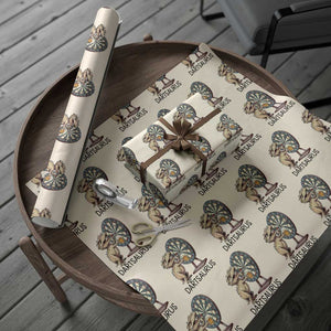 Dartsaurus Wrapping Paper Roll Funny Dinosaur Dart Player Gift TS12 Beige Print Your Wear