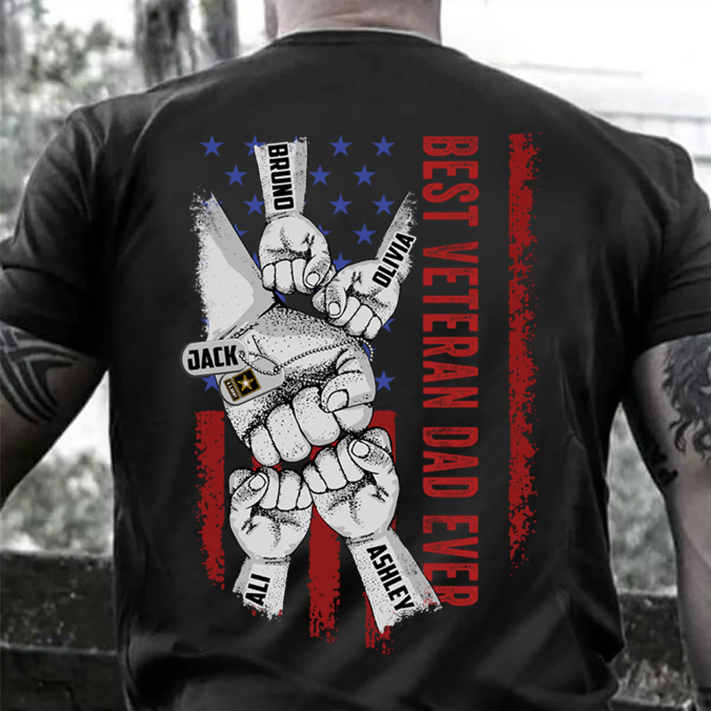 Personalized Veteran T Shirt Best Veteran Dad Ever CTM Youth Custom - Printyourwear