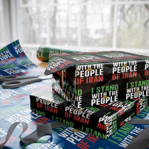 I Stand With The People of Iran Wrapping Paper Roll Iranian Revolution Freedom Supporter TS02 Black Print Your Wear