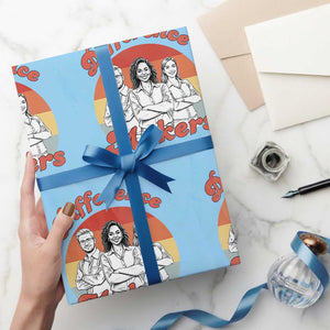 Difference Makers Teacher Appreciation Wrapping Paper Roll Empowering Minds & Advancing Equity Retro Educator TS02 Light Blue Print Your Wear
