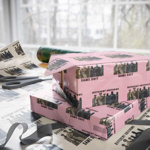 Different Uniforms Same Shit Sarcastic Wrapping Paper Roll Anti Authoritarian Fascism Protest TS02 Light Pink Print Your Wear