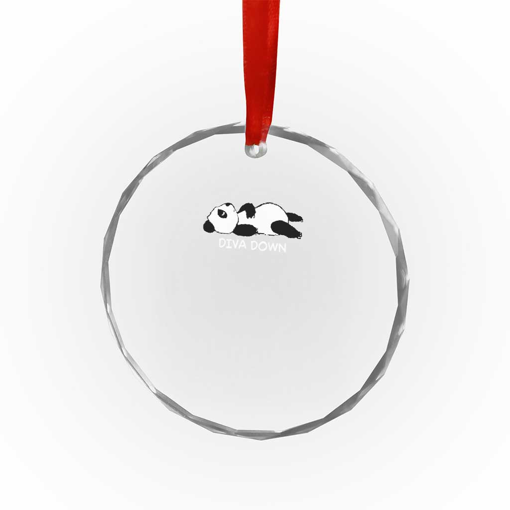 Diva Down Crystal Glass Ornament Funny Lazy Panda Meme TS14 Print Your Wear