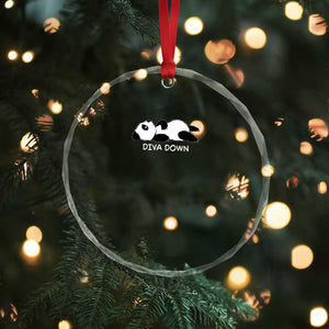 Diva Down Crystal Glass Ornament Funny Lazy Panda Meme TS14 Print Your Wear