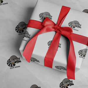 Diva Down Wrapping Paper Roll Funny Raccoon Relaxed TS14 White Print Your Wear