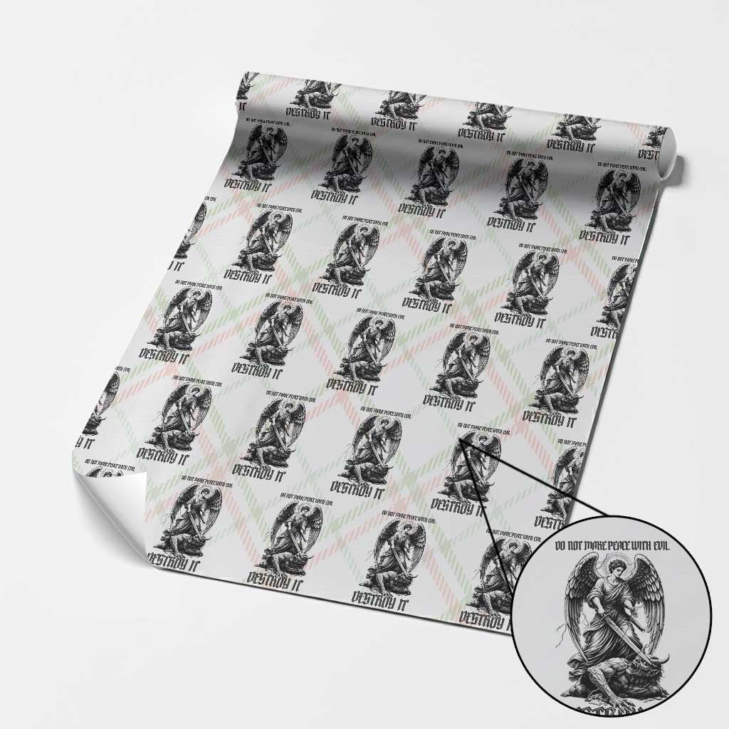 Do Not Make Peace With Evil Wrapping Paper Roll Archangel Saint Michael TS12 Christmas Plaid Print Your Wear