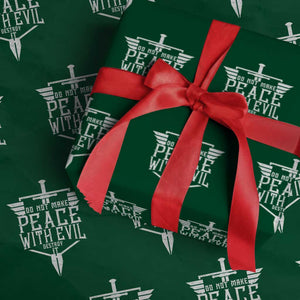 Do Not Make Peace With Evil Wrapping Paper Roll Catholic Protection Gift TS12 Green Print Your Wear