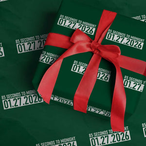 Doomsday Clock Armageddon Wrapping Paper Roll 85 Second To Midnight TS14 Green Print Your Wear
