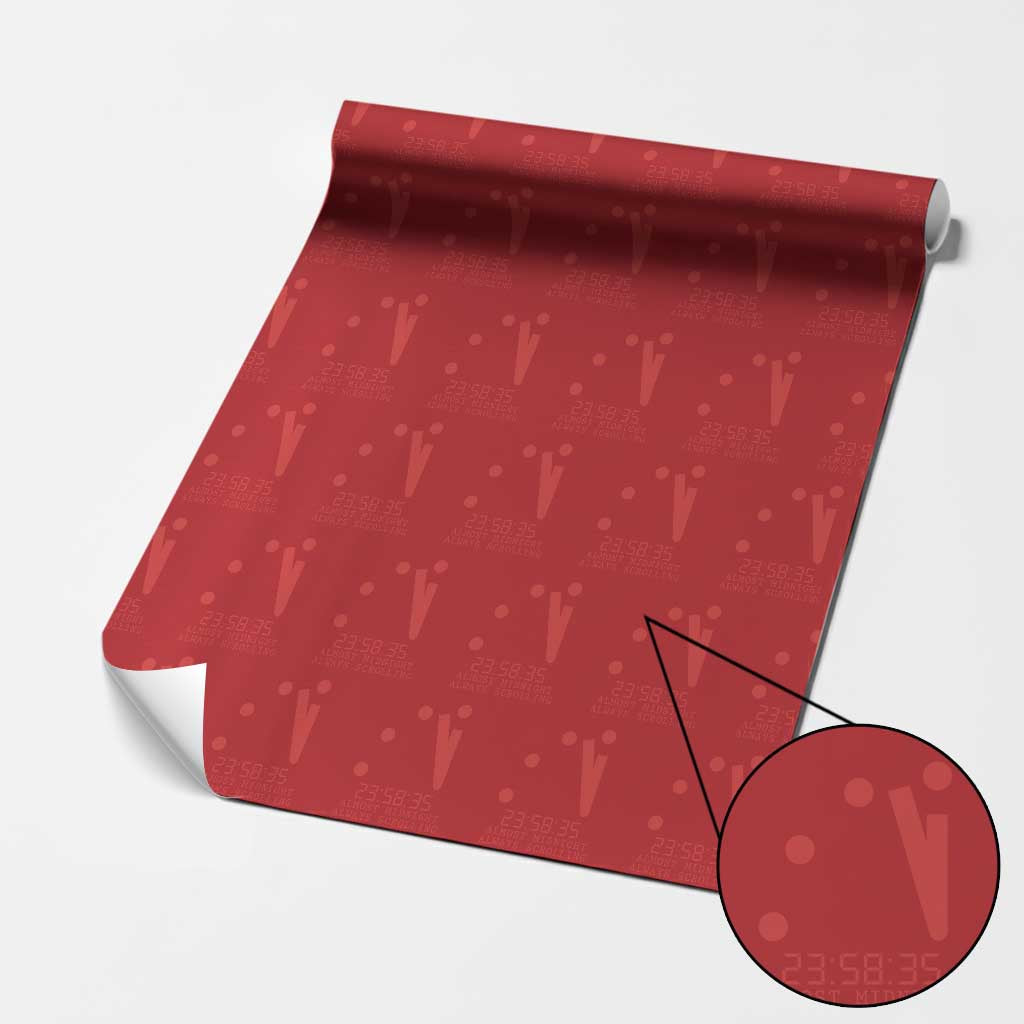 Doomsday Clock Armageddon Wrapping Paper Roll Almost Midnight Always Scrolling TS14 Red Print Your Wear