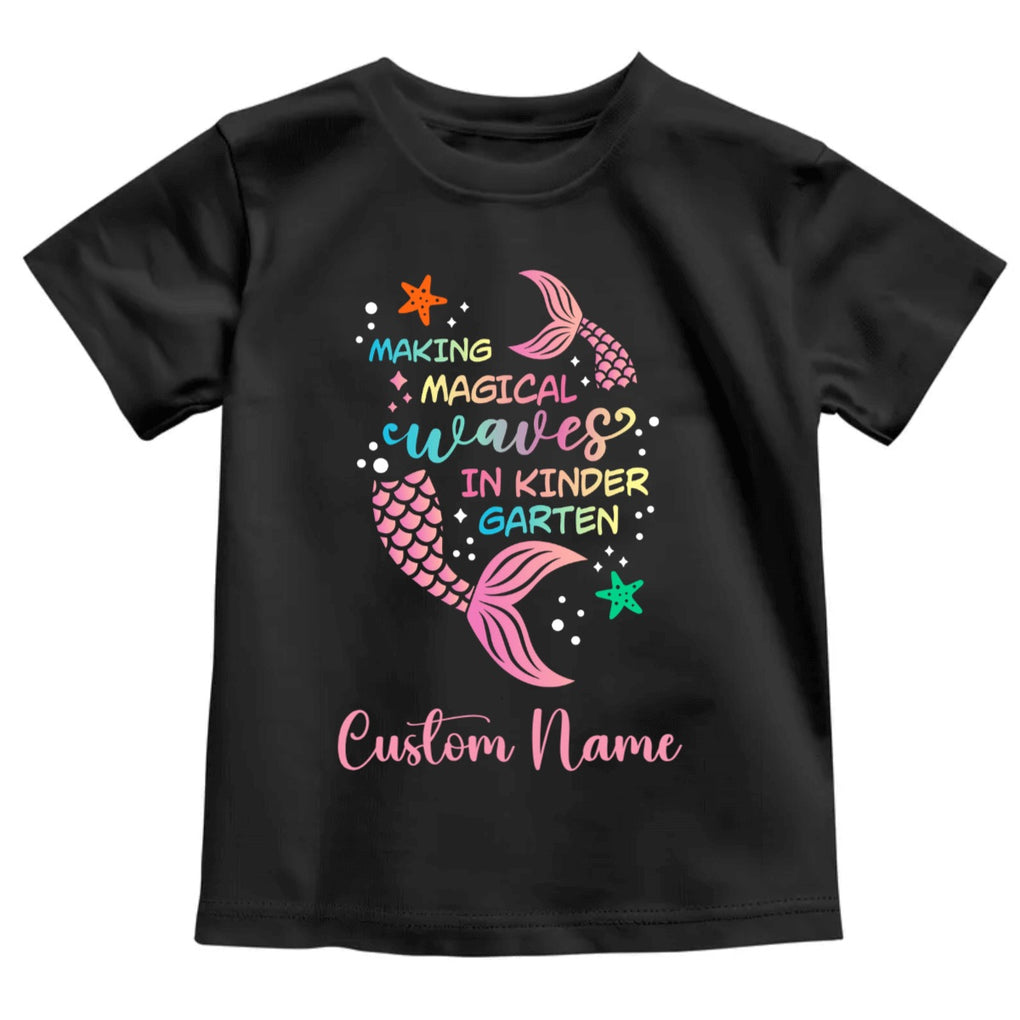 Personalized Custom Name Kindergarten Girl T Shirt For Kid Mermaid Making Magical Waves CTM02 Printyourwear