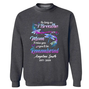 Personalized Memorial Mom Dragonfly T Shirt Sympathy Gift for Loss of Mother CTM02 Sweater Custom - Printyourwear