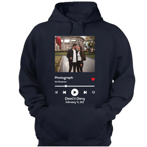 Custom Favorite Song T Shirt - Personalized Photo Anniversary Valentine Couples Gift CTM02 Hoodie Custom - Printyourwear