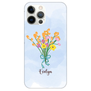 Custom Floral Phone Case Personalized Your Name With Flower Language Keyboard CTM02 Custom - Printyourwear