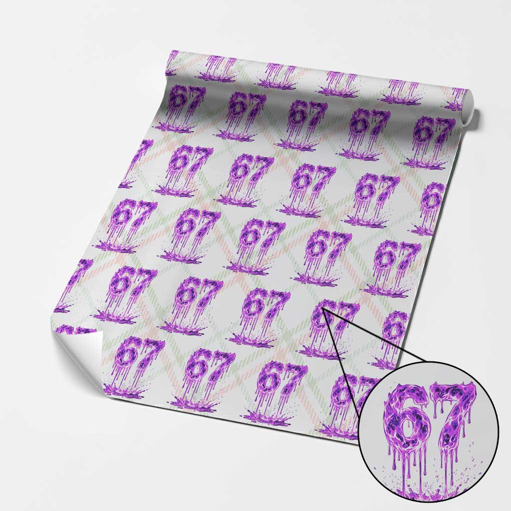 Drip Fire Flame Six Seven Wrapping Paper Roll Trendy Meme Gift TS12 Christmas Plaid Print Your Wear