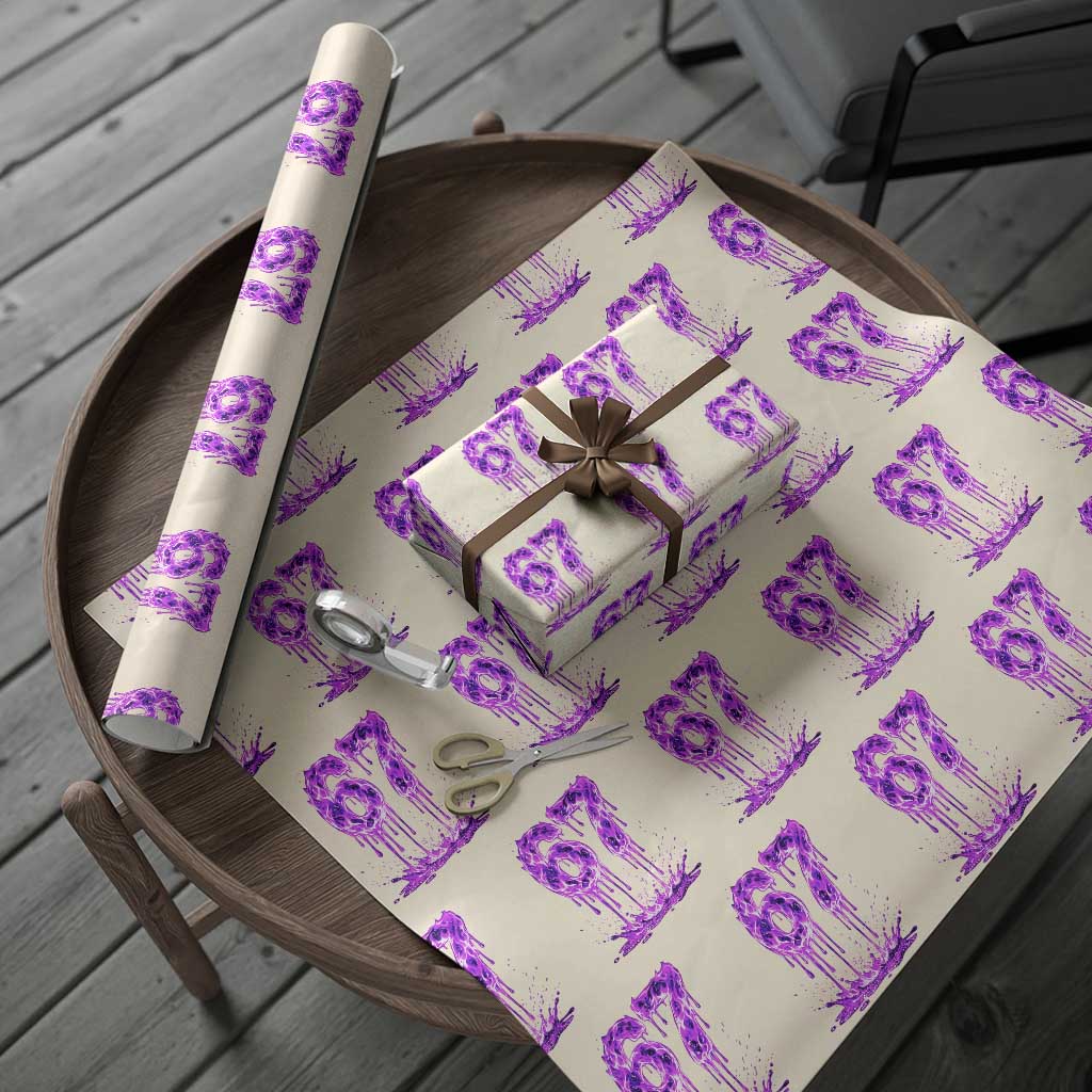 Drip Fire Flame Six Seven Wrapping Paper Roll Trendy Meme Gift TS12 Beige Print Your Wear