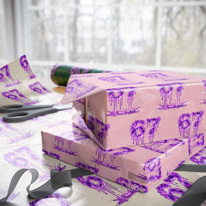 Drip Fire Flame Six Seven Wrapping Paper Roll Trendy Meme Gift TS12 Light Pink Print Your Wear