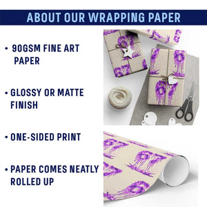 Drip Fire Flame Six Seven Wrapping Paper Roll Trendy Meme Gift TS12 Print Your Wear